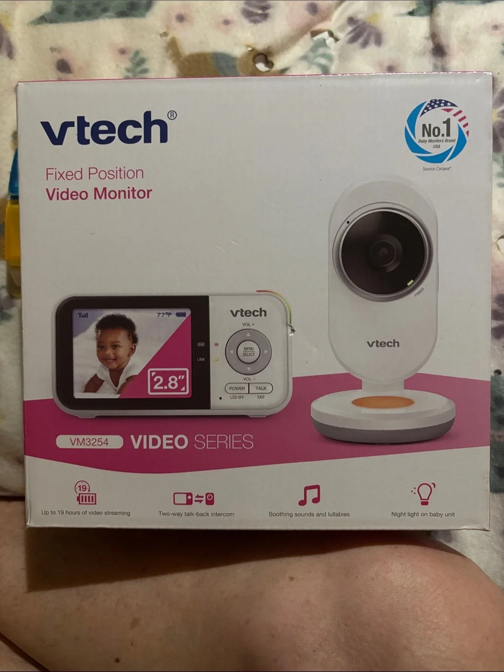 VTech White Fixed-Position Video Baby Monitor - 2.8